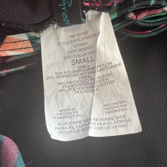 Aqua Green Floral Ruched Swimsuit Size S - Picture 2 of 5